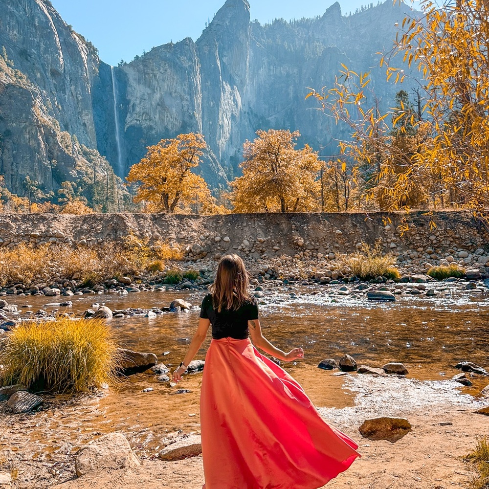 Elegant Orange Maxi Skirt
